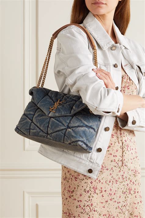 ysl quilted puffer bag|YSL small denim puffer bag.